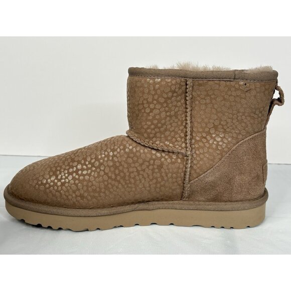 UGG Classic Mini Sparkle Spots Women’s 10 Boots Tan Sheepskin Suede Wool - Picture 9 of 16